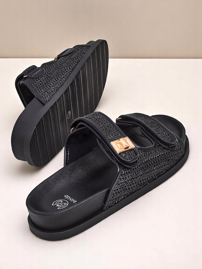 Royalfashion Damen-Pantoletten mit geflochtenem Design Delibeli