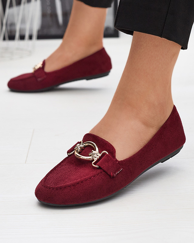 Mokassins aus Öko-Veloursleder in Burgunderrot Brussi - Footwear