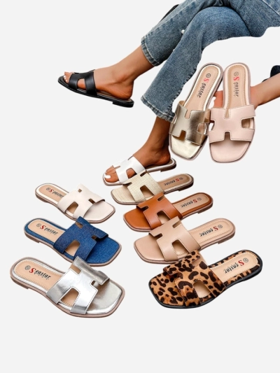 Royalfashion Damen Flip-Flops mit flacher Sohle Eval