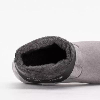 OUTLET Graue Damenstiefeletten zum Hineinschlüpfen a'la Cowboystiefel Renola - Schuhe