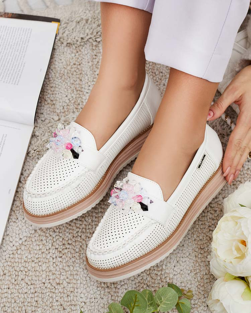 Мокасини Royalfashion з різнокольоровим камінням Restea