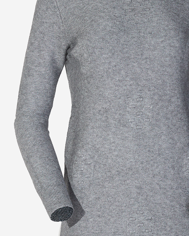 Graues Pulloverkleid mit Rollkragen für Damen - Kleidung