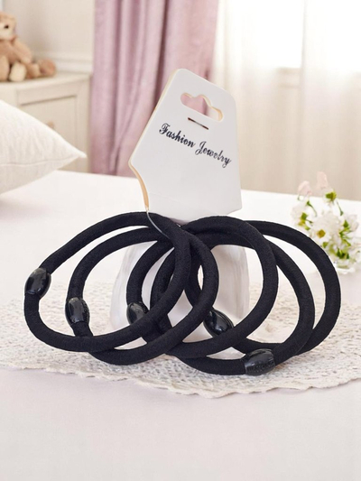 Royalfashion Set aus 5 schwarzen Haargummis Nerov