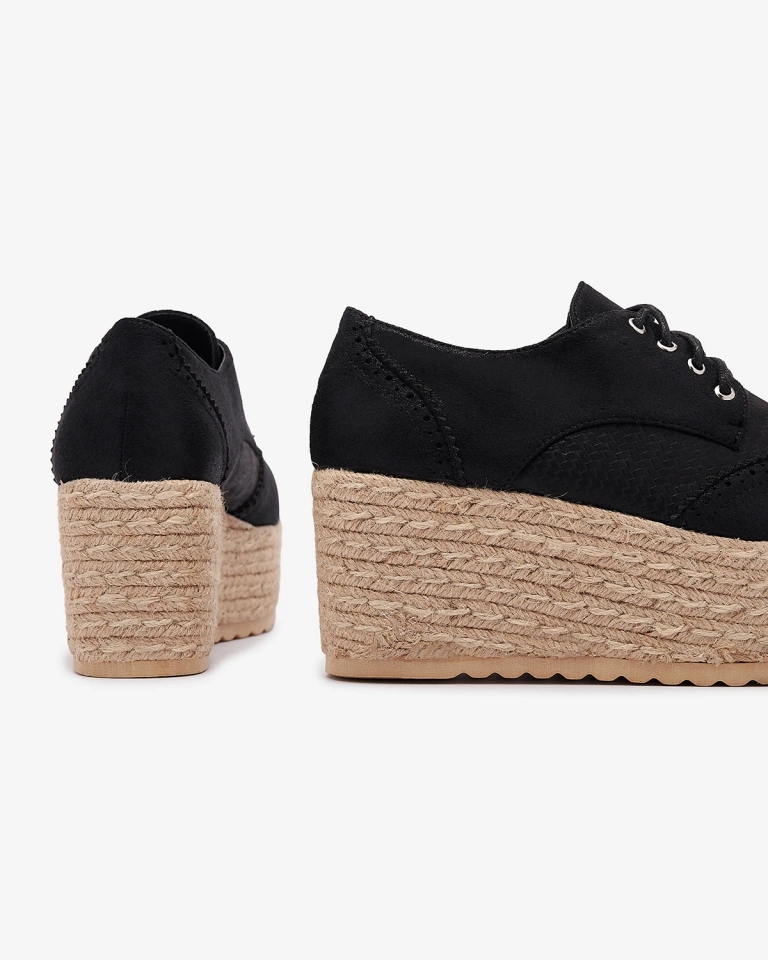 Schwarze Damen-Halbschuhe mit Plateau Jacais- Footwear