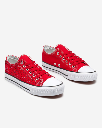 OUTLET Damen-Sneaker mit bunten Zirkonen in Rot Amanda - Footwear