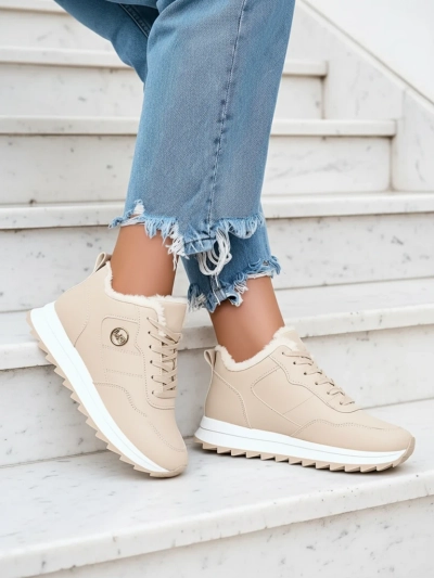 Royalfashion Beige Damen-Sportschuhe mit Wärmefutter Lahho