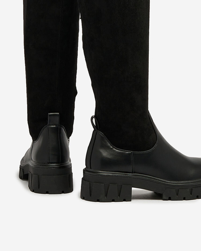 Royalfashion Schwarzer Damenstiefel zum Hineinschlüpfen Retamon