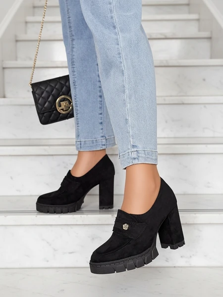 Elegante Schwarze Anitka Schuhe aus Öko-Leder