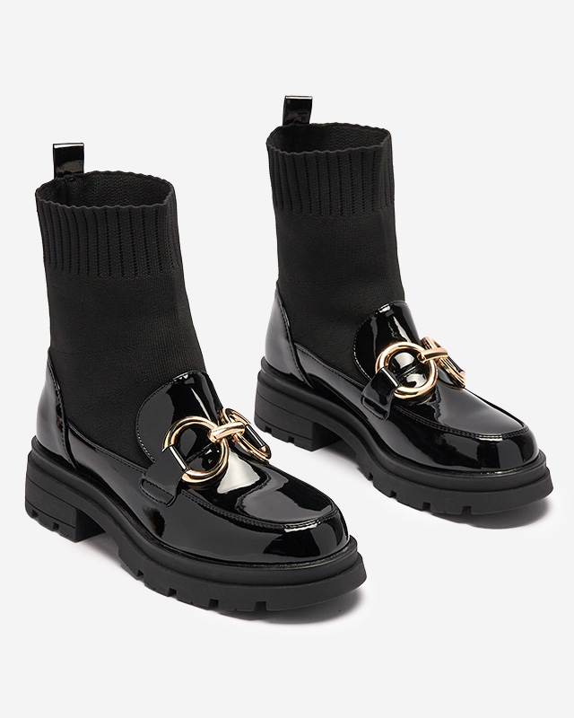 Schwarze Damenstiefel mit Decksohle Accioi- Footwear