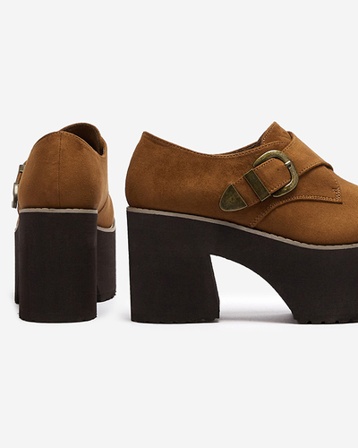 Braune Damen Halbschuhe mit hohem Absatz Kiacca- Footwear