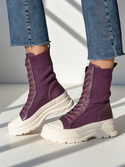 Royalfashion Damen High Worker Boots Fosilla