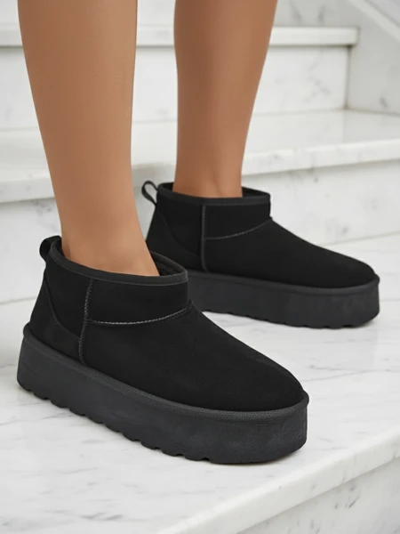 Royalfashion Damen Plateau-Schneestiefel a'la schwarz Dagodo