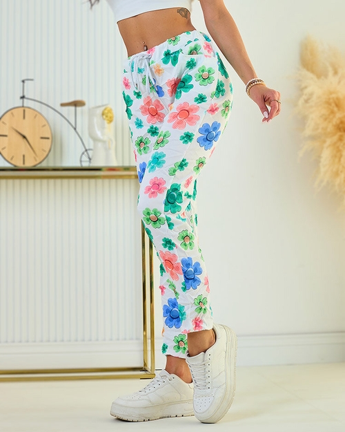 Royalfashion Жіночі брюки з квіткової тканини