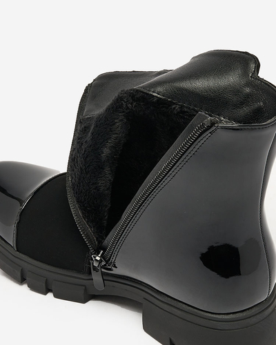 Royalfashion Schwarze matte Damenstiefel Dedaheh