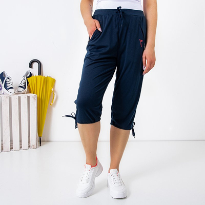 Dunkelblaue Damenhose mit Taschen PLUS GRÖSSE - Kleidung