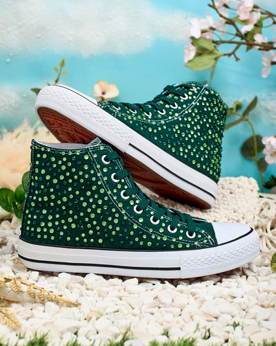 Royalfashion Damen Sneakers mit Paillettenbesatz Shis