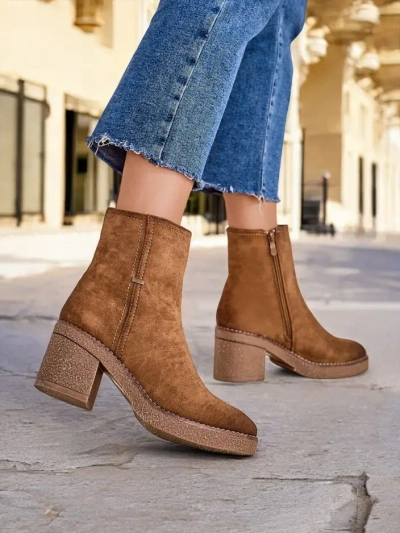 Royalfashion Eco-Wildleder Damen Stiefeletten mit Stiletto-Absatz Egrios