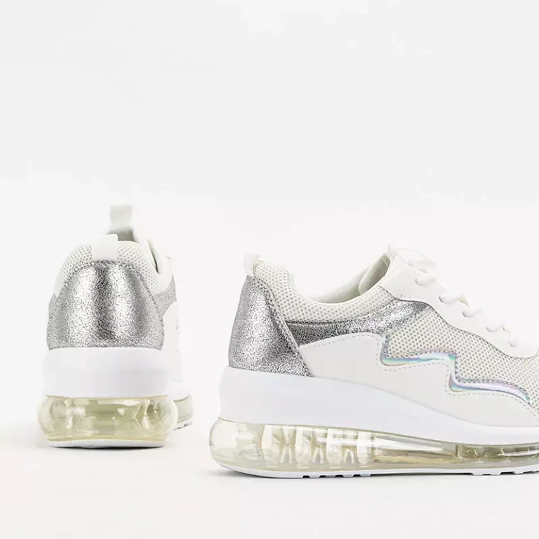 OUTLET Damen-Sportschuhe in Creme mit Keilabsatz Runiso - Schuhe