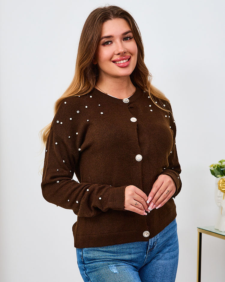 Royalfashion Red Women's Unbuttoned Sweater