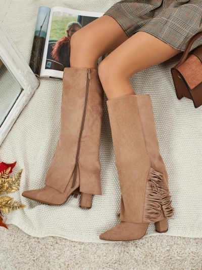 Damenstiefel aus Öko-Wildleder mit Schaft Rimolea