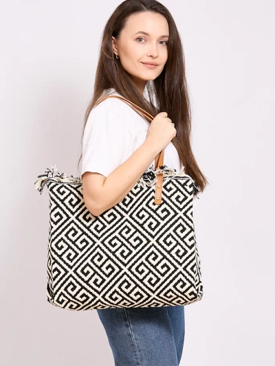 Royalfashion Gemusterte gewebte Shopper-Tasche