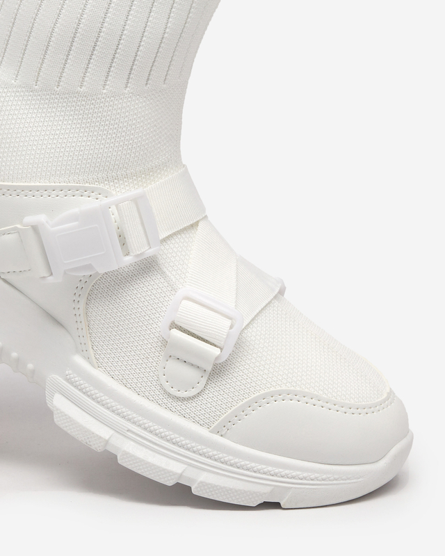 Weiße High-Top-Sneaker für Damen mit Cerini-Verzierung - Schuhe