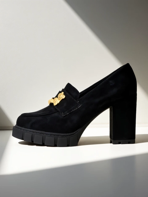 Чарівні Чорні Туфлі на Підборах із Замші Елегантні та Модні