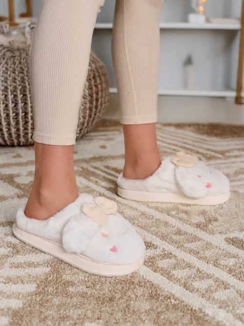Royalfashion Жіночі хутряні капці з бантом Savos