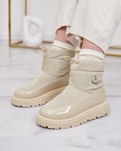 Royalfashion Damen Schlupf-Schneestiefel in hellbrauner Farbe Ireda