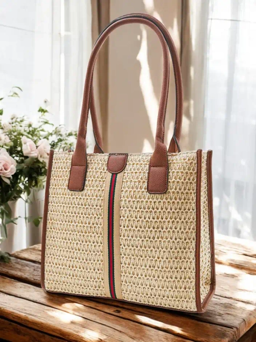 Royalfashion Велика солом'яна жіноча літня сумка