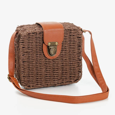 Dunkelbraune Kofferraumtasche aus Stroh - Handtaschen 1