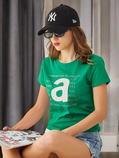 Royalfashion Damen Baumwoll-T-Shirt Kombination von Owality