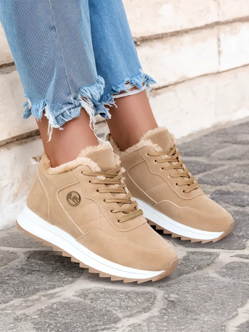Royalfashion Світло-коричневі жіночі утеплені спортивні черевики Lahho