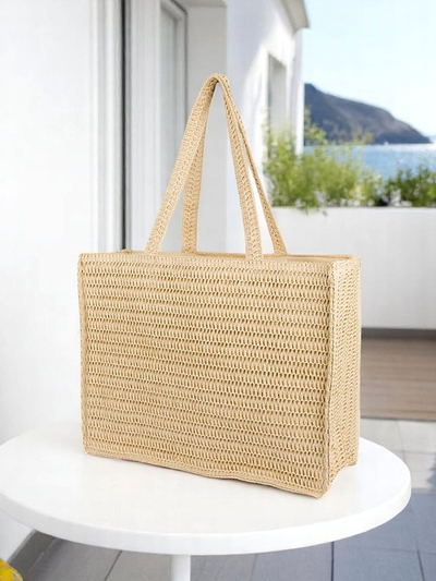 Royalfashion Große Damen Strohtasche Paris Milano Groß