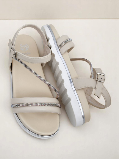 Royalfashion Damen Keilsandalen mit Strass Magnol