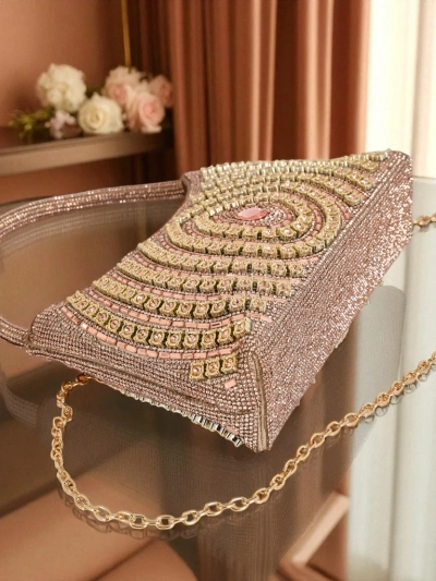 Royalfashion Damen Clutch Handtasche mit Zirkonia Sova Glint