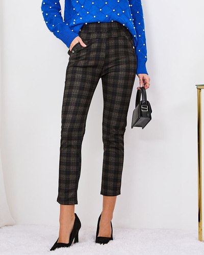 Royalfashion Brown Women's insulated checked treggings