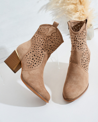 Royalfashion Жіночі ажурні чоботи Mozie на низькому ходу