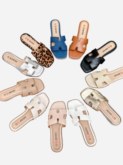 Royalfashion Damen Flip-Flops mit flacher Sohle Eval