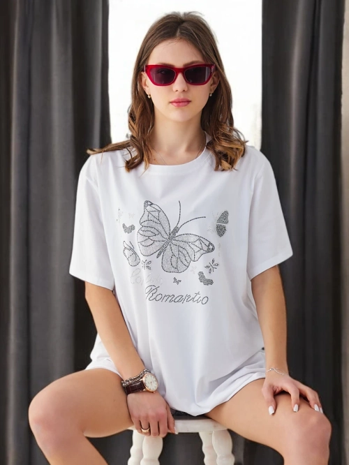 Royalfashion Жіноча бавовняна футболка Романтична метелика