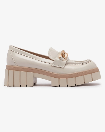 Lackierte Damen Mokassins in Beige Aquan- Footwear