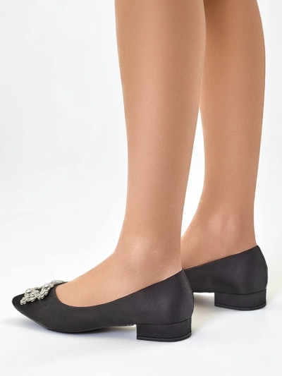 Royalfashion Damen Ballerinas aus satinähnlichem Material mit einer Schnalle Legant