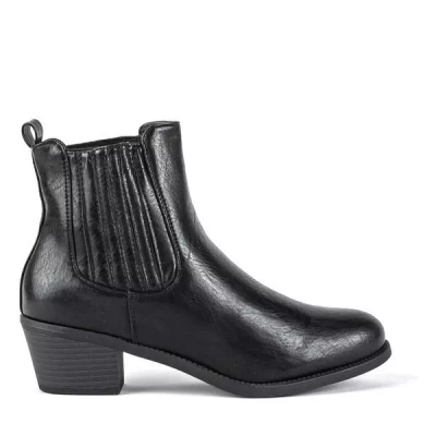 OUTLET Schwarze Stiefel mit niedrigem Posten Westernias - Schuhe