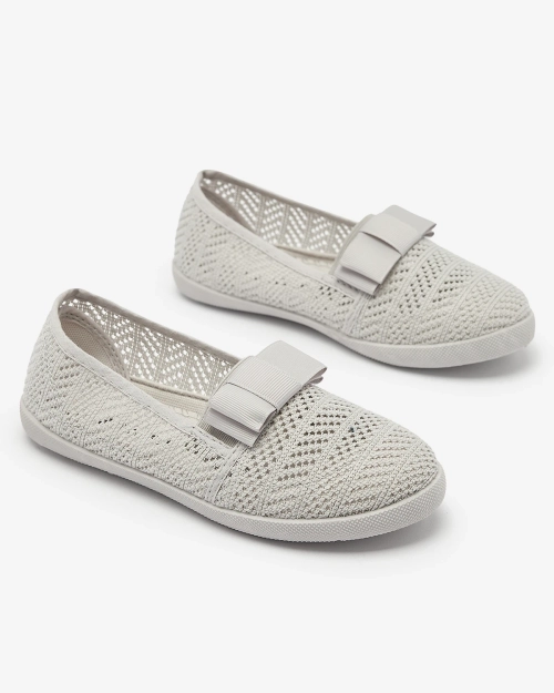 Жіночі кеди з бантиком світло-сірого кольору Lolisa - Взуття