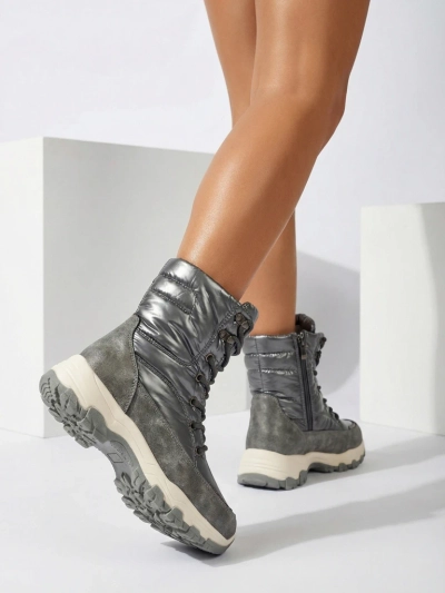 Damenstiefeletten Aurora Silber Ökologisch Lässig für den Winter