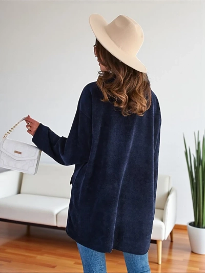 Royalfashion Damen-Strickjacke mit goldenen Knöpfen in ÜBERGRÖßE