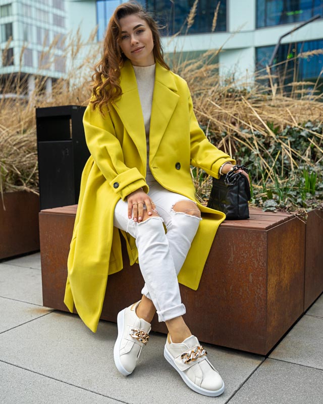 Cremefarbene Sportschuhe zum Hineinschlüpfen für Damen Derera - Schuhe