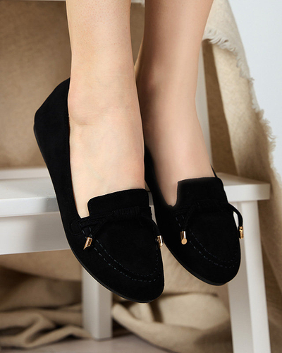 Schwarze Damenmokassins mit Neruki-Schleife - Schuhe