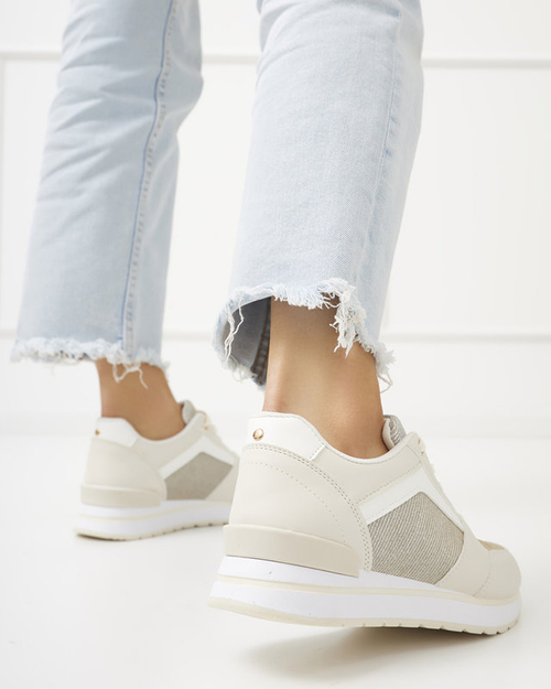 OUTLET Бежеві жіночі спортивні кросівки з блиском Berilan - Взуття