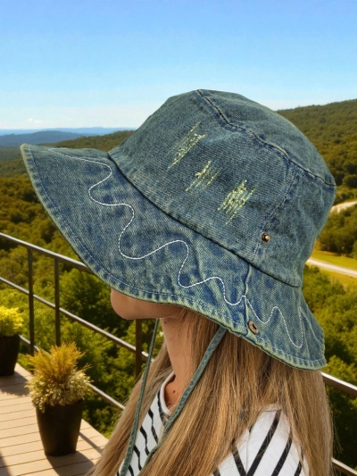 Damen Hut Perseida – Denim Strandhut aus Polyester